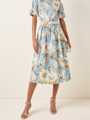 Belted Floral Day Dress