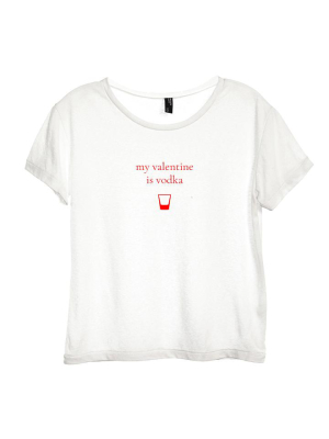 My Valentine Is Vodka [distressed Women's 'baby Tee']