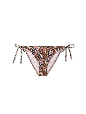 Women's Side-tie Cheeky Bikini Bottom - Shade & Shore™ Animal Print