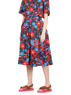 Marni Floral Printed Midi Skirt