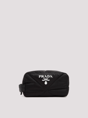 Prada Logo Plaque Toiletry Bag