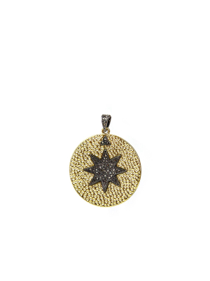 Hammered Circle Starburst Bale Charm