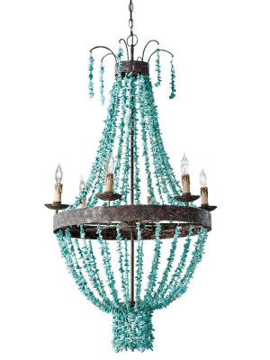 Beaded Turquoise Chandelier