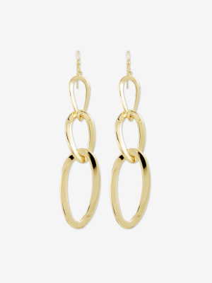 Sanctuary Project Statement Flat Chain Drop Earrings Gold