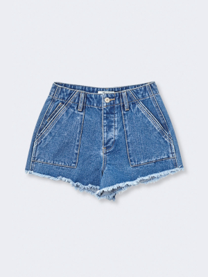 Frayed Denim Shorts