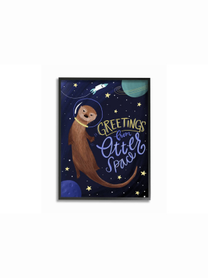 16"x1.5"x20" Otter Space Funny Animal Oversized Framed Giclee Texturized Art - Stupell Industries