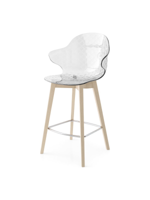 Saint Tropez Counter Stool With Wood Base