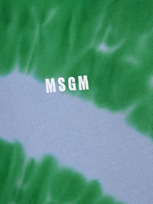 Msgm Logo Printed Tie-dye Hoodie