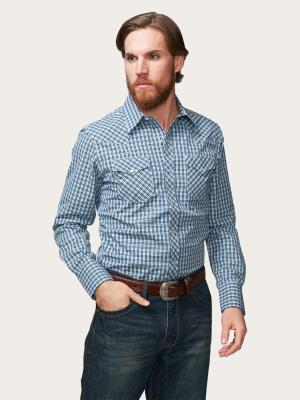 Modern Snap Front Shirt In Mini Check