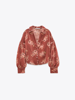 Floral Velvet Shirt