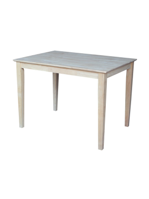 30" X 42" Solid Wood Dining Table Unfinished - International Concepts