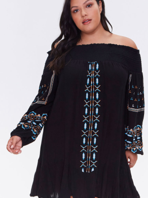 Plus Size Embroidered Dress