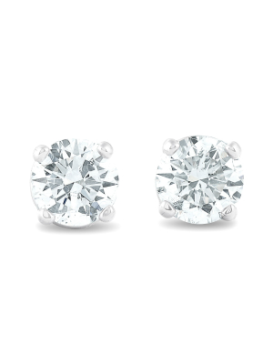 Pompeii3 3/8ct Diamond Studs 14k White Gold With Push Backs