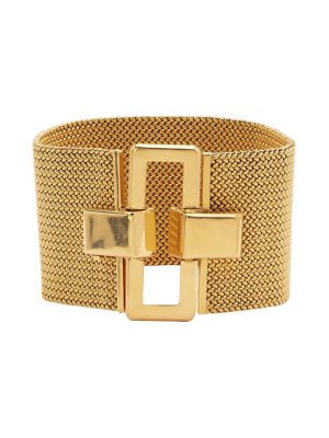 Wide Gold Mesh Bracelet