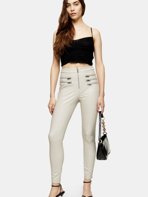 Taupe Skinny Faux Leather Pants