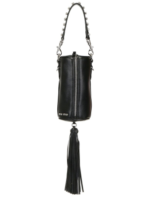 Miu Miu Logo Tassel Detail Tote Bag