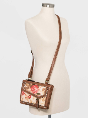 Bolo Floral Print Crossbody Bag - Brown