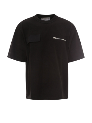 Sacai Zip Detail Crewneck T-shirt