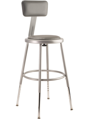 2pk 19 -27" Adjustable Heavy Duty Vinyl Padded Steel Stool With Backrest - Hampton Collection