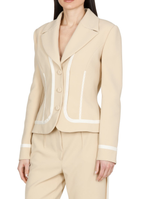 Moschino Notched Lapel Single Breasted Blazer