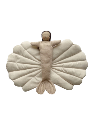 Full Flower Moon Waldorf Mermaid Doll In Shell · Beige