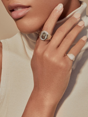 14kt Rose Gold Baguette Diamond Alina Signet Ring