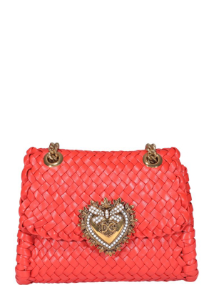 Dolce & Gabbana Devotion Woven Small Shoulder Bag