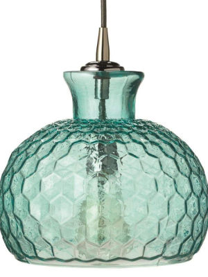 Jamie Young Clark Pendant In Aqua Glass