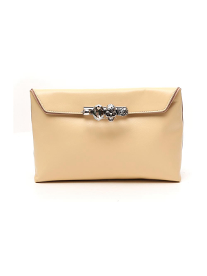 Alexander Mcqueen Four-ring Skull Embellished Clutch