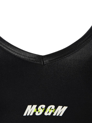 Msgm Logo Print Bra Top