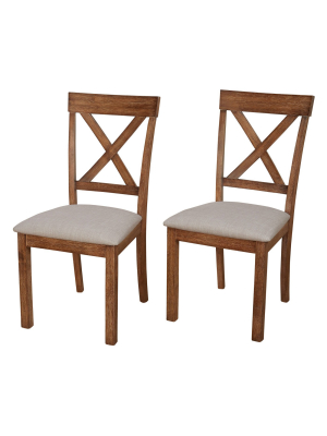 Set Of 2 Verdon Dining Chairs Driftwood - Buylateral