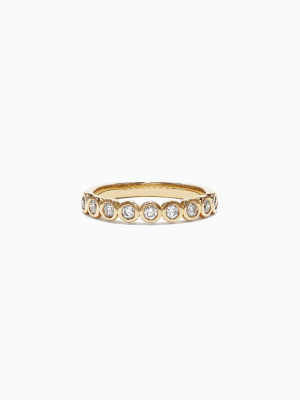 Effy Pave Classica 14k Yellow Gold Diamond Bezel Set Ring, 0.35 Tcw