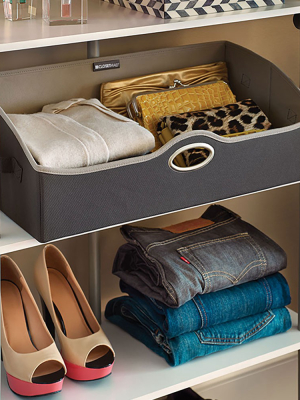 Closetmaid 3149300 Large Spacious Durable Fabric Organizer Multiple Item Rectangular Nonwoven Polypropylene Storage Bin, Charcoal