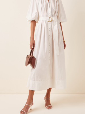 Peace Belted Organic Cotton Shirt Dress