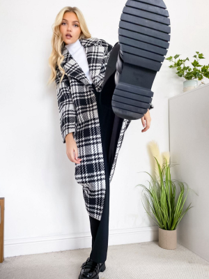 Only Oversized Wool Coat In Plaid