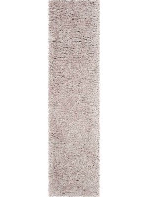 Flokati Shag Silver Runner Rug