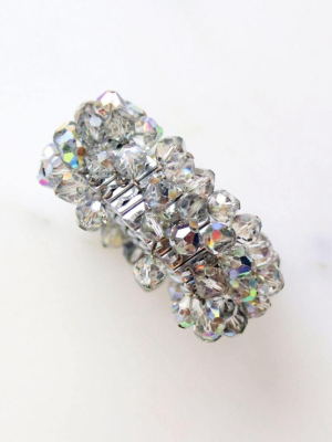 Vintage Gray Iridescent Aurora Borealis Cha-cha Bracelet