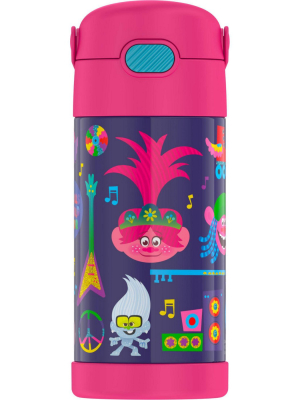 Thermos Trolls 12oz Funtainer Water Bottle With Bail Handle - Pink