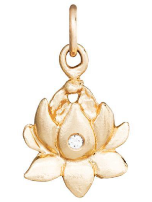 Lotus Flower Charm With Diamond