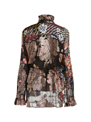 Jumel Printed Silk Lame Top