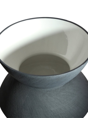 Small Charcoal Angled Scratch Vase