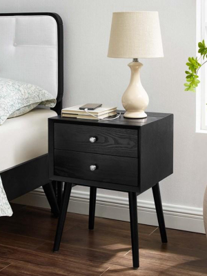 Mediah Wood Nightstand With Usb Ports