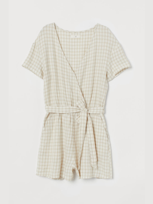 Linen-blend Romper