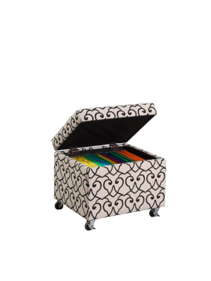 Ore International Storage Ottoman With Caster Wheels