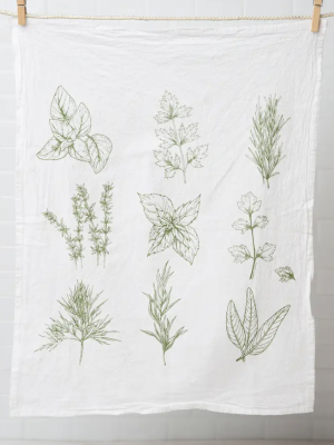 Flour Sack Tea Towel - Herbs