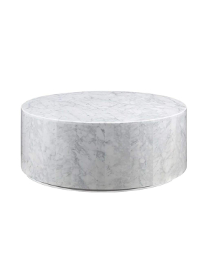 Carrara Marble Drum Coffee Table