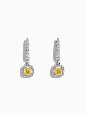 Effy Canare 18k Two-tone Yellow & White Diamond Drop Earrings, 1.06 Tcw