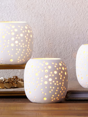 Pierced Porcelain Tealights - Constellation