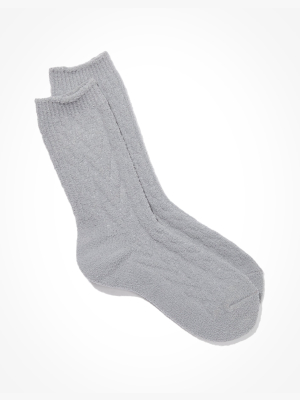 Ae Fuzzy Cable Crew Sock