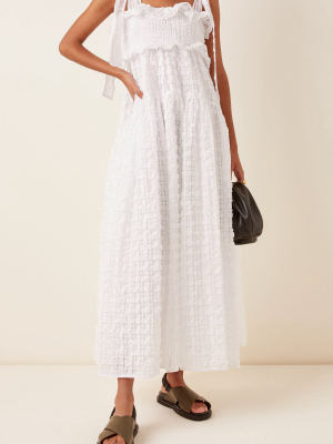 Mika Cloqué Tiered Midi Dress